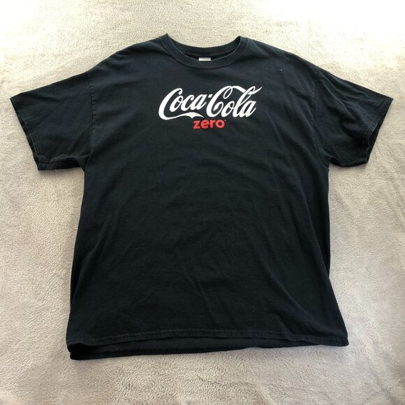Gildan Mens Coca-Cola T-Shirt XL Black Short Sleeve Heavy Cotton Graphic Tee Top - Picture 10 of 11